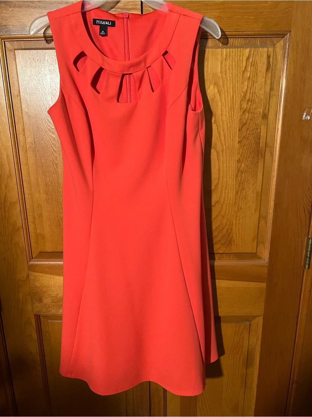 Roz & Ali Coral Sleeveless Fit-and-Flare Dress